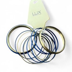 Lux Blue and Gold Bracelet Set